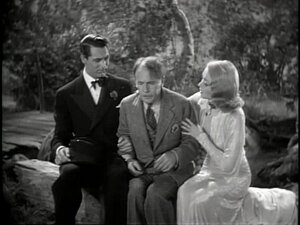 Cary Grant, Roland Young and Constance Bennett in scene from Topper (1937).